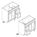 36″ Vanity with side drawers
