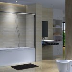 CK Series Semi Frameless Sliding Bathtub Doors with S Shaped Glass